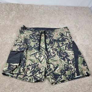 Joe Boxer Mens XL Board Shorts Graffiti Abstract Camo Swim Trunks Green Black